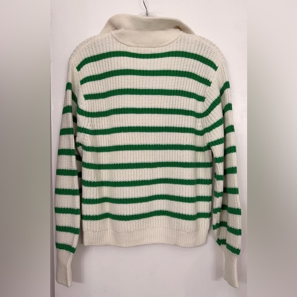 NWT Sézane Kyam Jumper Sweater Ecru & Green Size Small - Picture 6 of 8